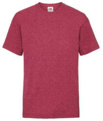 Fruit of the Loom F37 környakas gyerek póló, Kids Valueweight T, Vintage Heather Red - 14/15 (F375516)