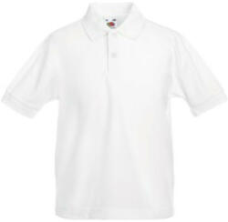 Fruit of the Loom F38 gyerek galléros piké póló, 65/35 KIDS PIQUE POLO, White - 7/8 (F380103)