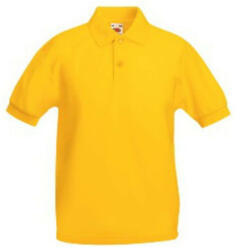 Fruit of the Loom F38 gyerek galléros piké póló, 65/35 KIDS PIQUE POLO, Sunflower - 9/11 (F382004)