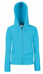Fruit of the Loom FU84 zipzáras kapucnis Női pulóver, LADY FIT HOODED JACKET, Azure (FU842113)