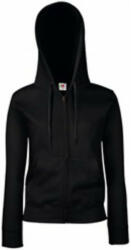 Fruit of the Loom FU84 zipzáras kapucnis Női pulóver, LADY FIT HOODED JACKET, Black - XL (FU840309)