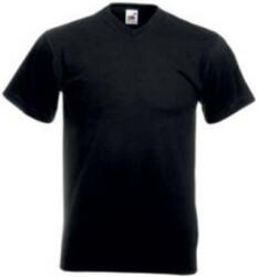 Fruit of the Loom F08 V-nyakú pamut póló, VALUEWEIGHT V-NECK T, Black - 4XL (F080312)