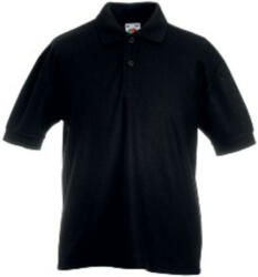 Fruit of the Loom F38 gyerek galléros piké póló, 65/35 KIDS PIQUE POLO, Black - 12/13 (F380315)