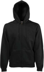 Fruit of the Loom FN07 cipzáras kapucnis pulóver, HOODED SWEAT JACKET, Black - M (FN070307)