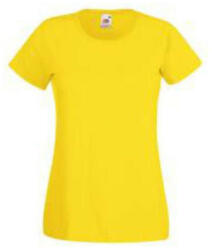 Fruit of the Loom FU78 Női környakas póló, LADY-FIT VALUEWEIGHT T, Yellow - M (FU780907)