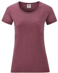 Fruit of the Loom FU78 Női környakas póló, LADY-FIT VALUEWEIGHT T, Heather Burgundy - L (FU785308)