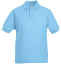 Fruit of the Loom F38 gyerek galléros piké póló, 65/35 KIDS PIQUE POLO, Sky Blue - 12/13 (F381215)