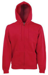 Fruit of the Loom FN07 cipzáras kapucnis pulóver, HOODED SWEAT JACKET, Red - XL (FN070509)