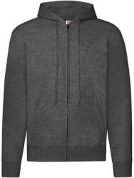 Fruit of the Loom FN07 cipzáras kapucnis pulóver, HOODED SWEAT JACKET, Dark Heather Grey - L (FN076708)