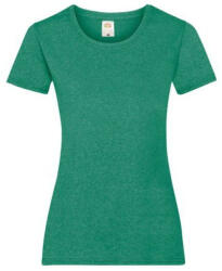 Fruit of the Loom FU78 Női környakas póló, LADY-FIT VALUEWEIGHT T, Retro Heather Green - S (FU785606)