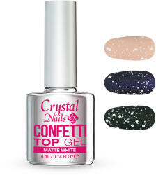Crystal Nails - CONFETTI TOP GEL - MATTE WHITE - 4ML