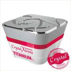 Crystal Nails - Titanium zselé - átlátszó közepesen sűrű építő zselé - 15ml