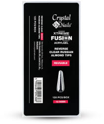 Crystal Nails - XTREME FUSION ACRYLGEL-HEZ RUSSIAN ALMOND REVERSE CLEAR TIP - 120DB