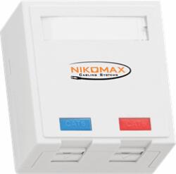 Nikomax NMC-MB2P-ST-WT 2 portos Falon kívüli doboz - Fehér (NMC-MB2P-ST-WT)