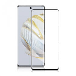 Full Screen Around Glue lcd kijelző hajlított üvegfólia, ütésálló védőfólia Huawei Nova 10 Pro, fekete (3D, 9H)