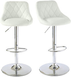 Timelesstools 2 buc scaune de bar cu spatar, in doua culori-alb (HOP1001126-2)