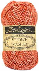 Scheepjes Stone Washed 816 Coral - korallpiros pamut keverék fonal
