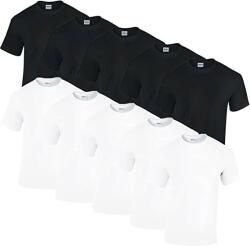 Gildan 10 db-os csomagban Gildan kereknyakú pamut póló, fehér-fekete-5XL