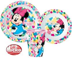 Disney Minnie étkészlet, micro műanyag szett, pohárral 260 ml (STF11134)