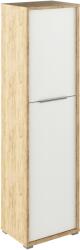 Mobikon Dulap cu polite mdf natur stejar artizan alb Rioma 50x38x182.6cm (0000354580) Garderoba