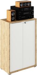 Mobikon Dulap mdf natur stejar artisan alb Rioma 75x38x112.2 cm (0000354581) Garderoba