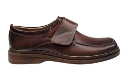  Pantofi barbati casual din piele naturala, cu arici, calapod lat, Maro, GKR09M
