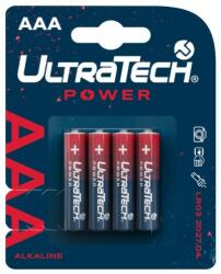 UltraTech Mikroceruza elem POWER AAA, alkáli, 4 darabos csomag, LR03