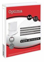 Optima Gyűrűskönyv OPTIMA panorámás A/4 4gyűrű 25mm fehér (24510) - irodaszer
