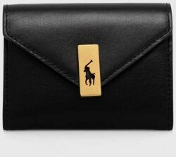 Ralph Lauren bőr pénztárca fekete, női - fekete Univerzális méret