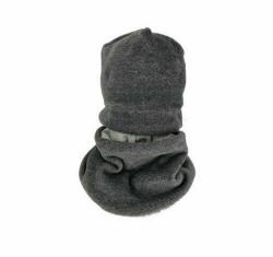 KidsDecor - Set caciula cu protectie gat Fleece Gray, - 48-52 cm (CPF35GR)