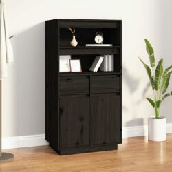 vidaXL Dulap înalt, negru, 60x40x116, 5 cm, lemn masiv de pin (814538) Comoda