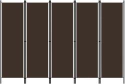 vidaXL barna 5 paneles paraván 250 x 180 cm (320724) - vidaxl