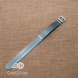  Curea NATO piele neagra 20mm catarame otel- 40064