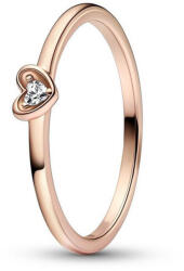 Pandora Ragyogó szív Rozé arany Gyűrű - 182495C01-48 (182495C01-48)