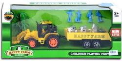 Magic Toys Happy Farm Traktor pótkocsival és kiegészítőkkel MKK430854