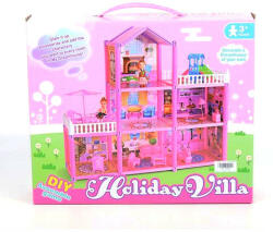 Magic Toys Holiday Villa építsd magad pink babaház játékszett MKL528530