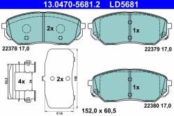 ATE set placute frana, frana disc ATE Ceramic 13.0470-5681.2 (13.0470-5681.2)