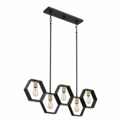 Quoizel Lustra Quoizel Bismarck, negru, auriu, 5xE27, L: 101, 6 cm, QZ-BISMARCK-ISLE-EK (QZ-BISMARCK-ISLE-EK)