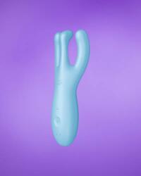 Satisfyer Threesome 4 - Okos, akkus csiklóvibrátor (kék)