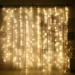 Union Led fényfüggöny 400 Led-es, 2x2 méter, meleg fehér, strapabíró fényfüggöny (YY-400_2x2m_Curtain_WW)