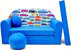 Welox Canapea pentru copii Masinute Albastre