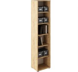 Mobikon Biblioteca mdf natur stejar artisan alb Rioma 50x38x217.8 cm (0000354573) Vitrina