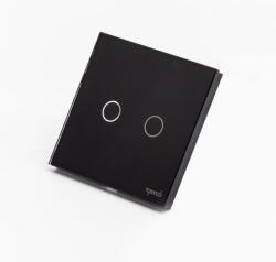 Tosyco Întrerupător dublu cu touch (tactil) din sticlă (TOS-C2G1W-B)