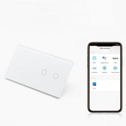 Tosyco Întrerupător simplu cu touch (tactil) din sticlă [CLONE] [CLONE] [CLONE] [CLONE] [CLONE] (TOS-C2G2G1WWIFI-L-W)