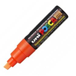 uni Marker pentru desen varf tesit 8.0mm portocaliu fluorescent, UNI Posca PC-8K
