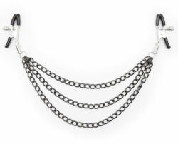 OhMama Fetish Black Nipple Clamps with Multi Chains