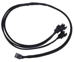 Phobya Cablu Splitter Phobya de la 4-pini PWM la 3x4-pini PWM - 60cm - sleeving culoare neagra, 1011109