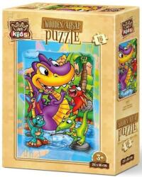 Art Puzzle Дървен пъзел Art Puzzle от 16 части - Динозавърчета (5857) - ozone
