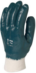 Euro Protection munkavédelmi kézháton csuklóig teljesen mártott kék nitril kesztyű (9449)