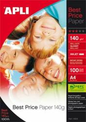 APLI Fotópapír, tintasugaras, A4, 140 g, fényes, APLI "Best Price (leaa11804) - irodaszer